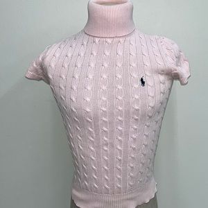 Ralph Lauren Sport Pink Short Sleeve Sweater Sz M